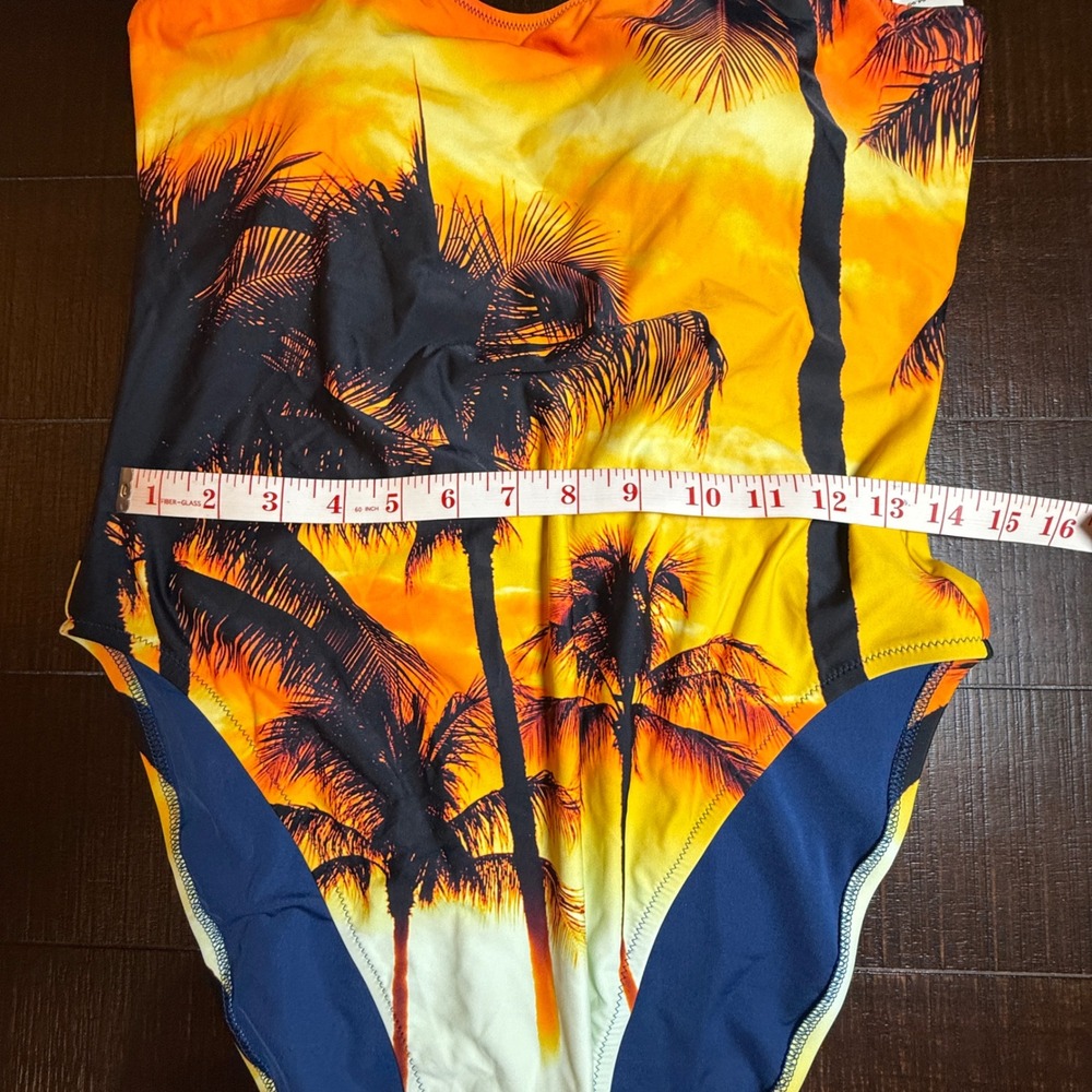 Aerie Real Good One Piece Cheekiest Swimsuit XL Sunset Palm Tree UPF 50 NWT - Picture 10 of 10